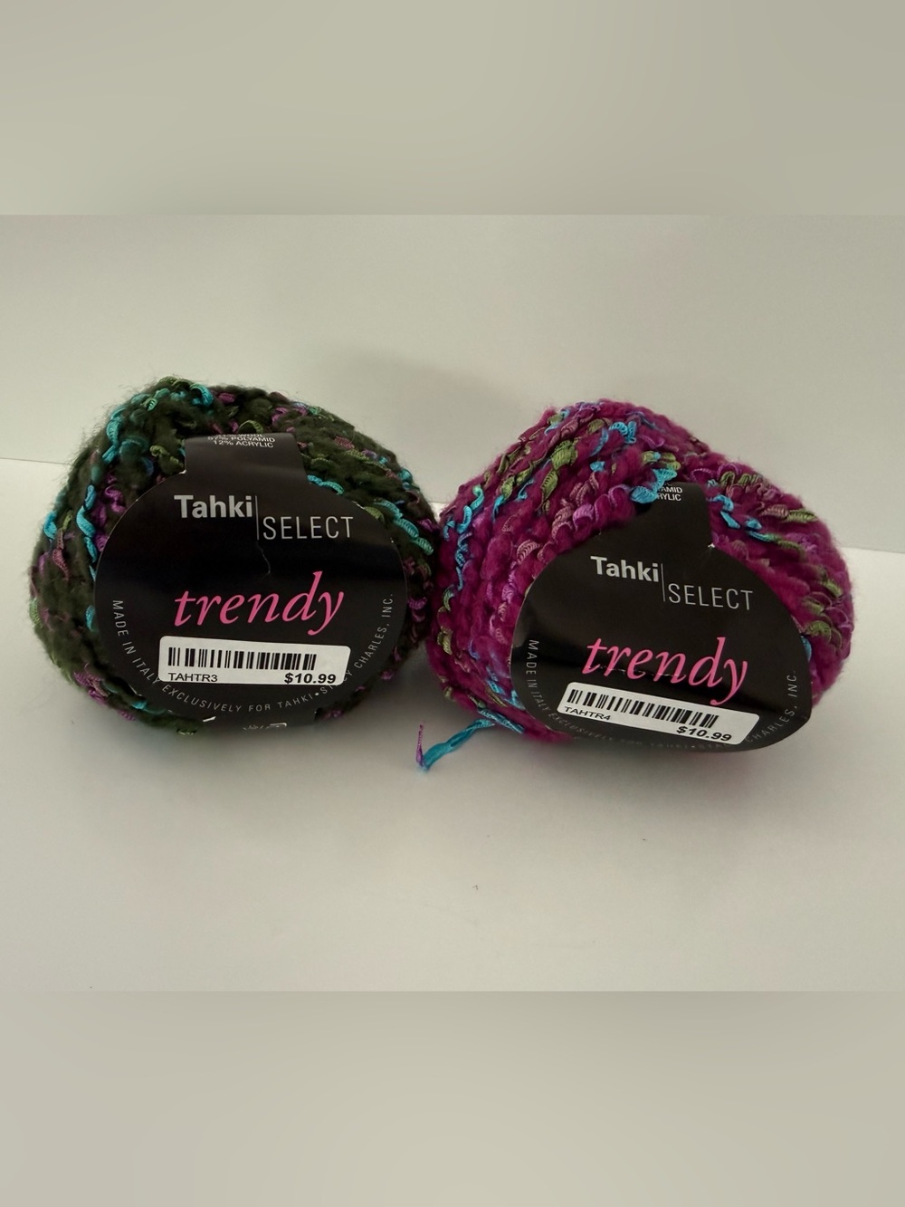 ⁠Tahki Select Trendy Blend Yarn Lot of 2 Skeins Made in Italy 1.75oz Each⁠